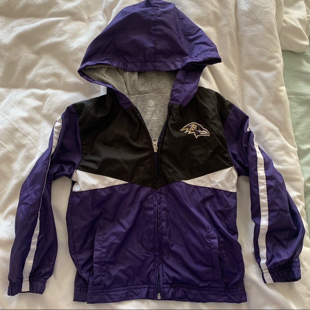 NFL RAVENS ZIP WINDBREAKER JACKET 4T
